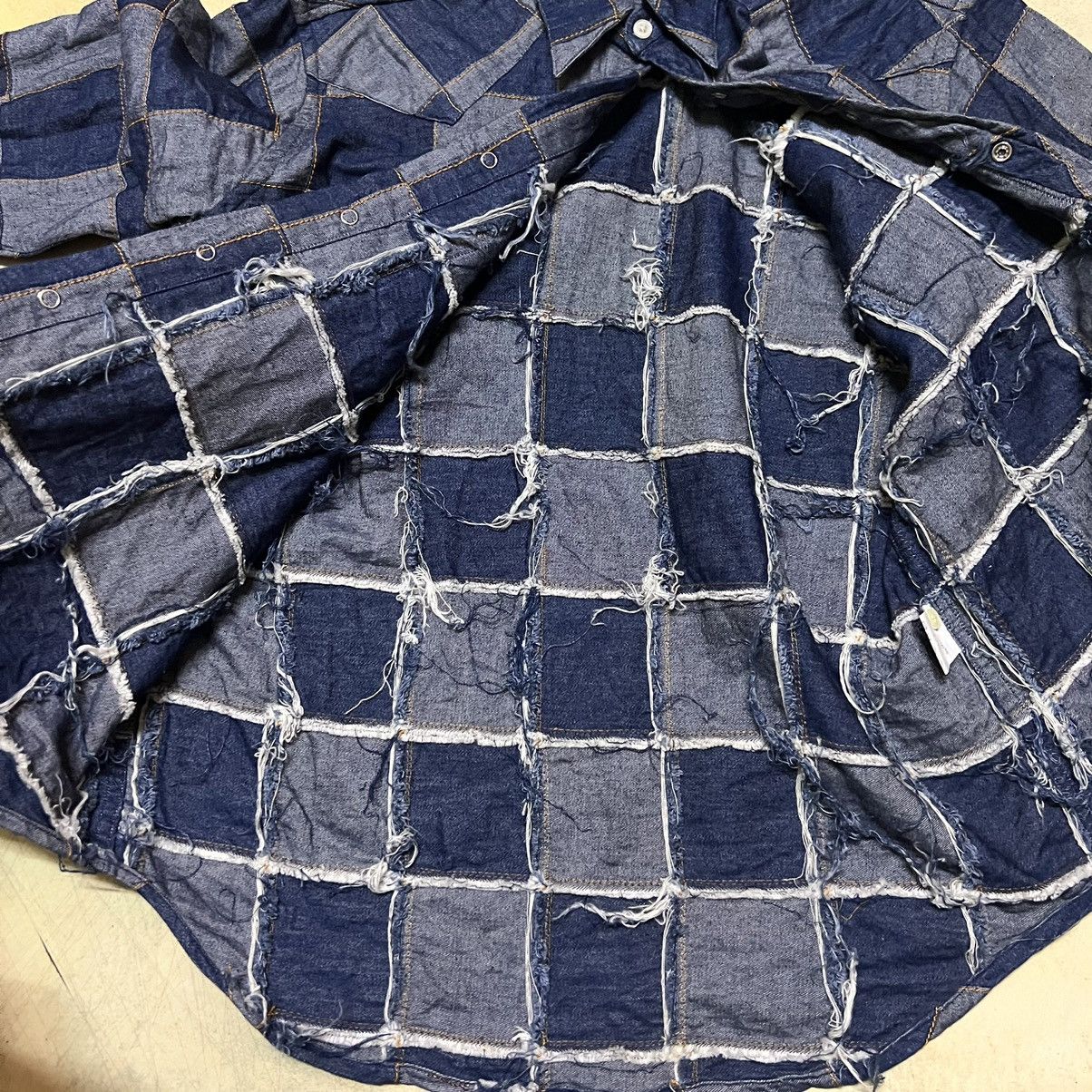 Japanese Brand Patchwork Denim Button Up Shirt Kapital Style Size US M / EU 48-50 / 2 - 13 Thumbnail
