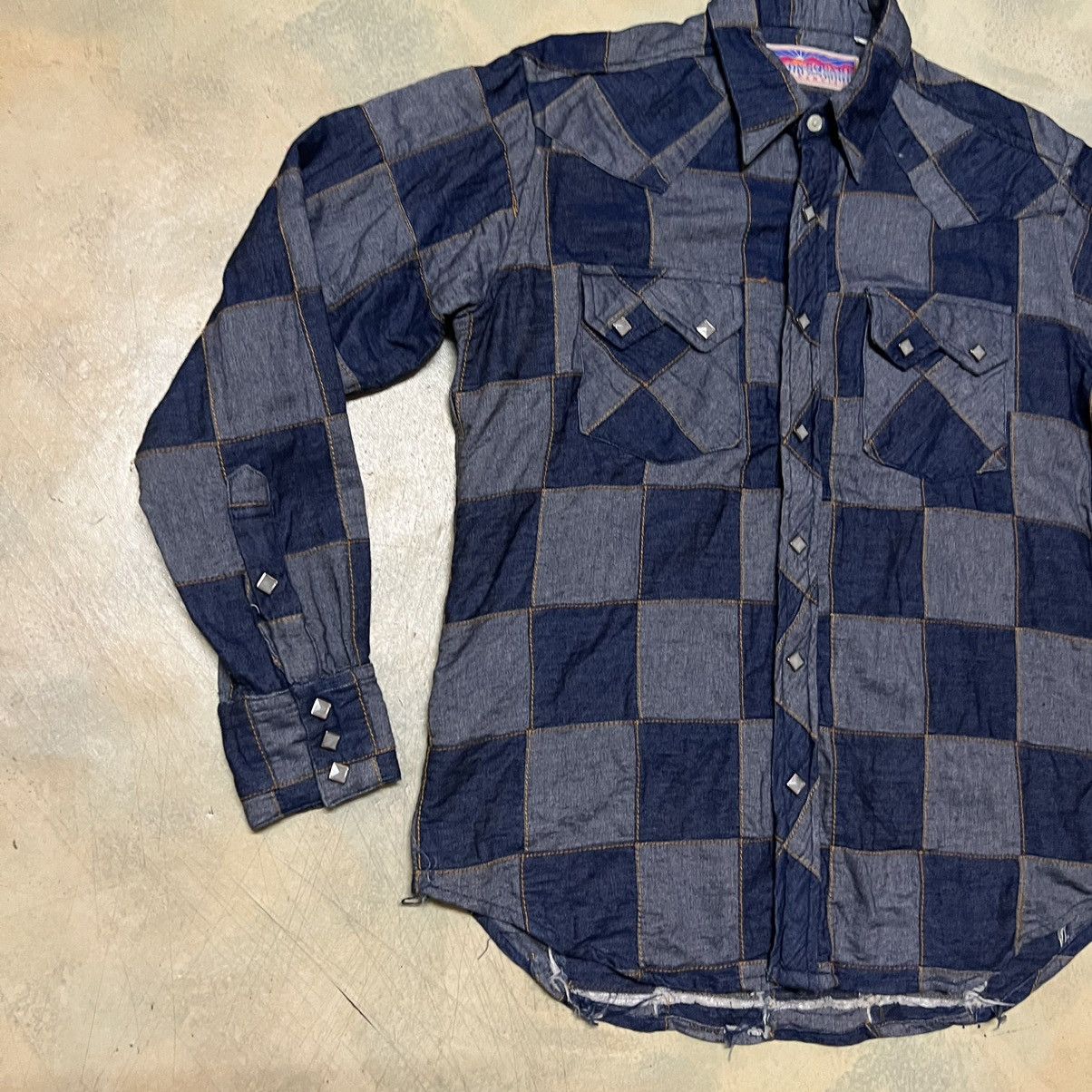 Japanese Brand Patchwork Denim Button Up Shirt Kapital Style Size US M / EU 48-50 / 2 - 2 Thumbnail