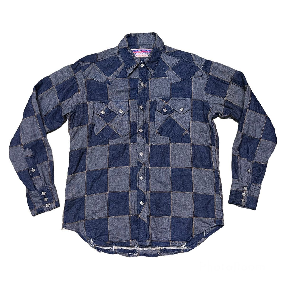 Japanese Brand Patchwork Denim Button Up Shirt Kapital Style Size US M / EU 48-50 / 2 - 1 Thumbnail