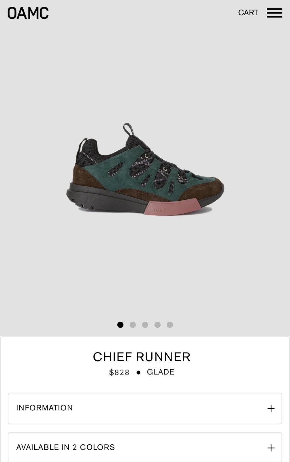 OAMC $828 Spring/Summer SS23 Chief Runner Trail Gorpcore Sneakers Size US 9 / EU 42 - 1 Thumbnail