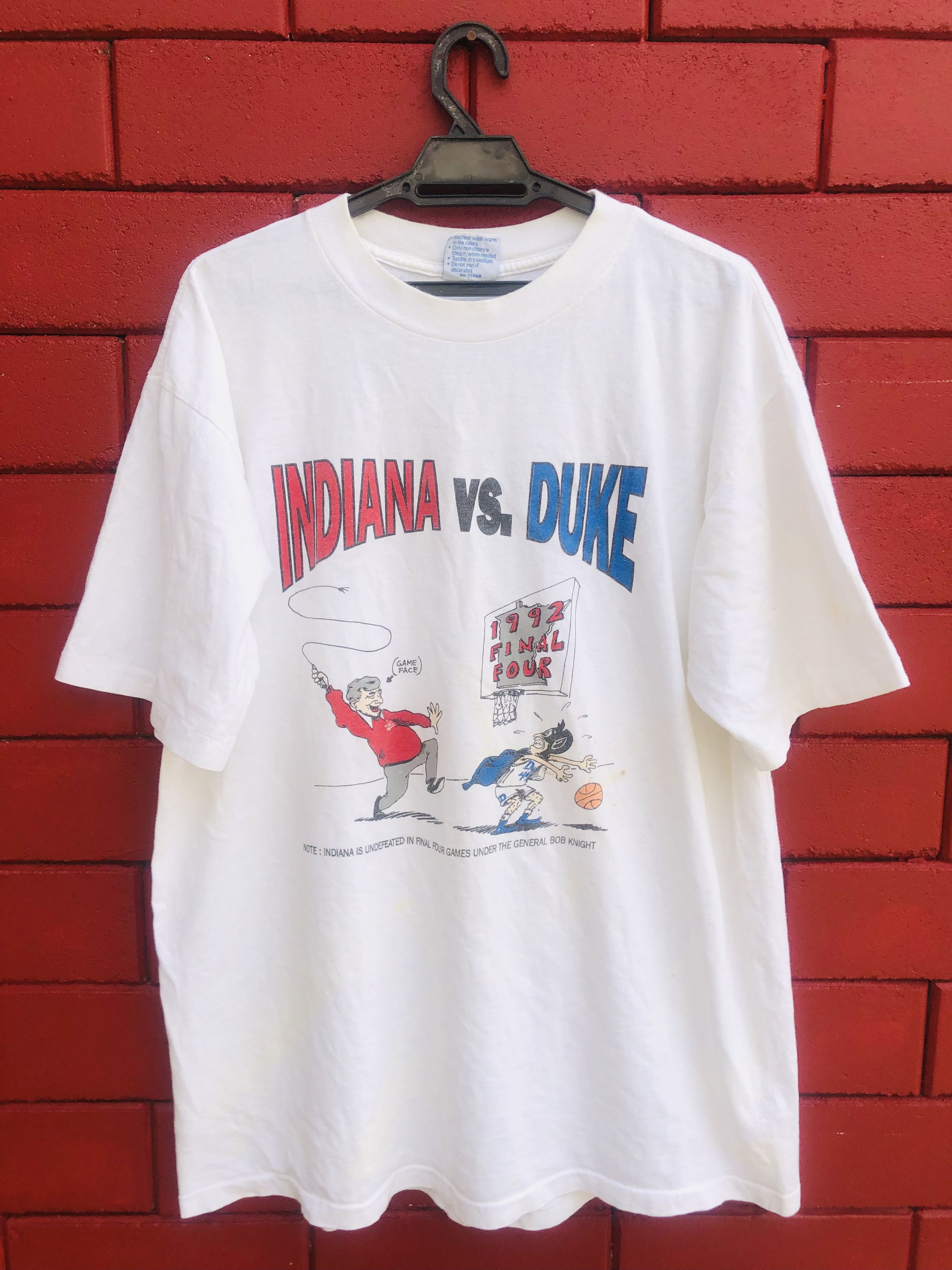 image of Vintage Indiana Vs Duke Designer Fashion Style Shirt in White, Men's (Size XL)