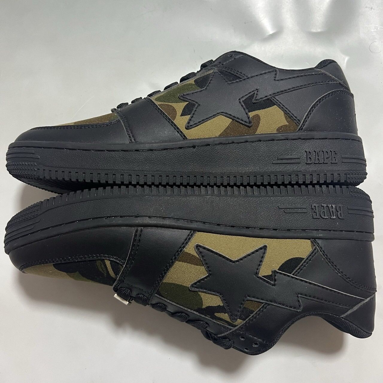Bape BAPE Sta black/Green camo leather Size US 10 / EU 43 - 3 Thumbnail