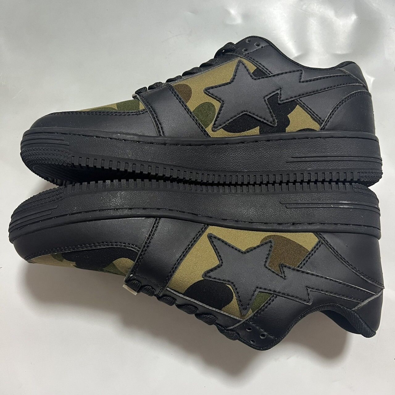 Bape BAPE Sta black/Green camo leather Size US 10 / EU 43 - 4 Thumbnail