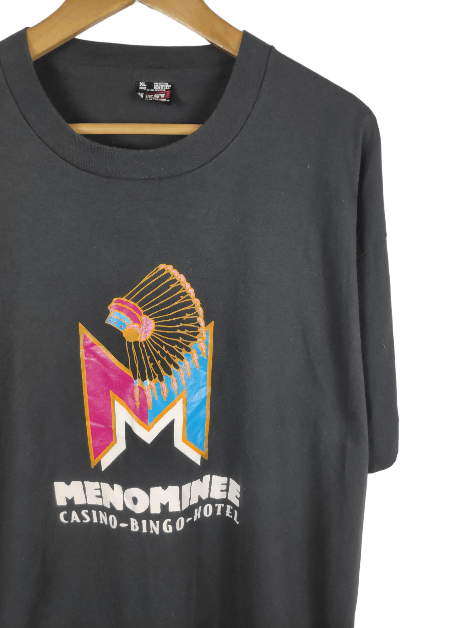 Fruit Of The Loom 🔥Best Offer🔥 Vintage Menominee Casino Hotel Promo Shirt Size US XL / EU 56 / 4 - 2 Thumbnail