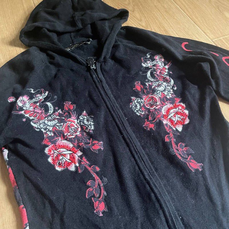 Christian Audigier Vintage y2k Ed Hardy Zip Up Hoodie Size US M / EU 48-50 / 2 - 4 Thumbnail