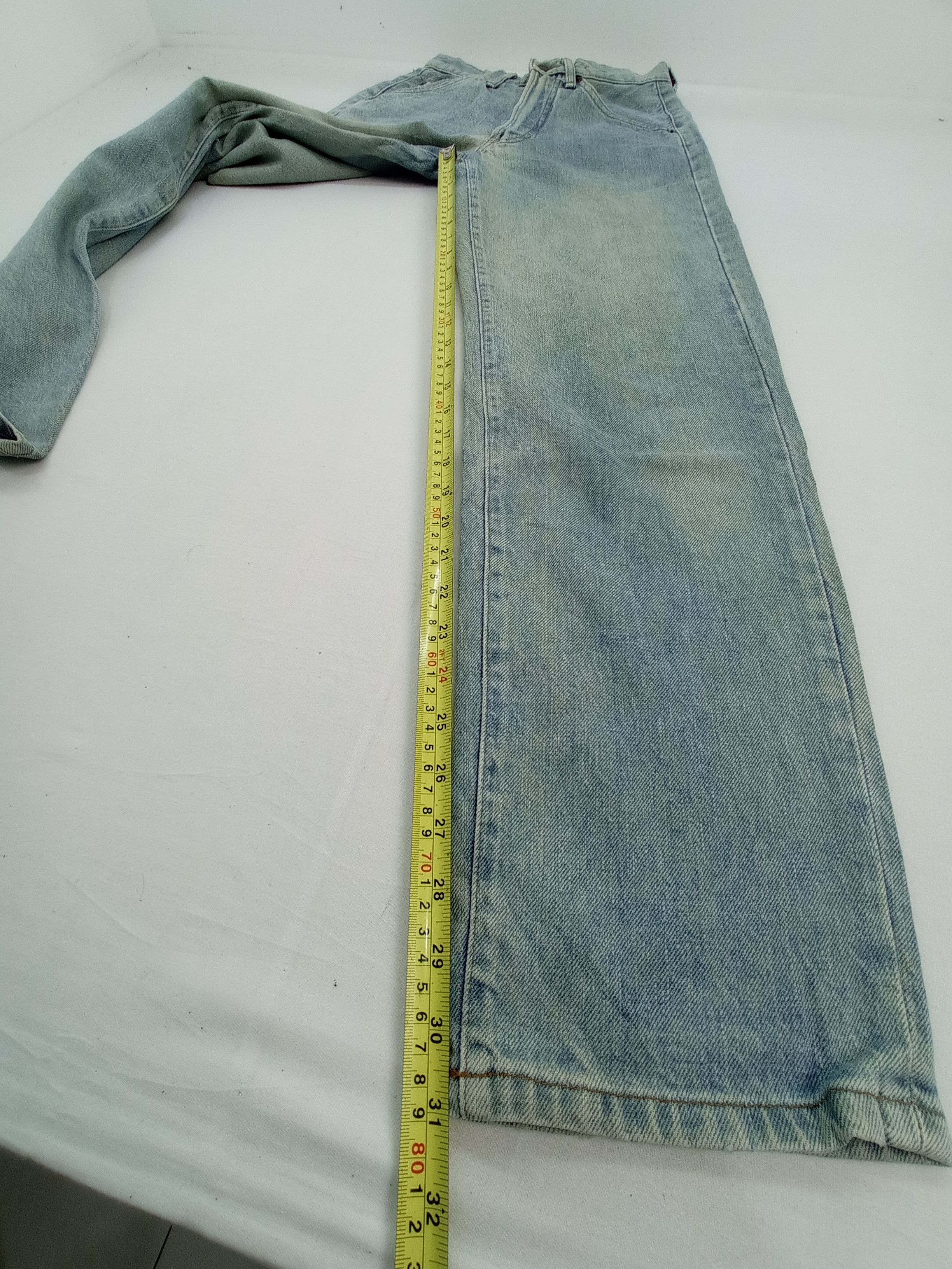 Japanese Brand Vintage Volume Faded Denim Pants Size US 26 / EU 42 - 13 Thumbnail