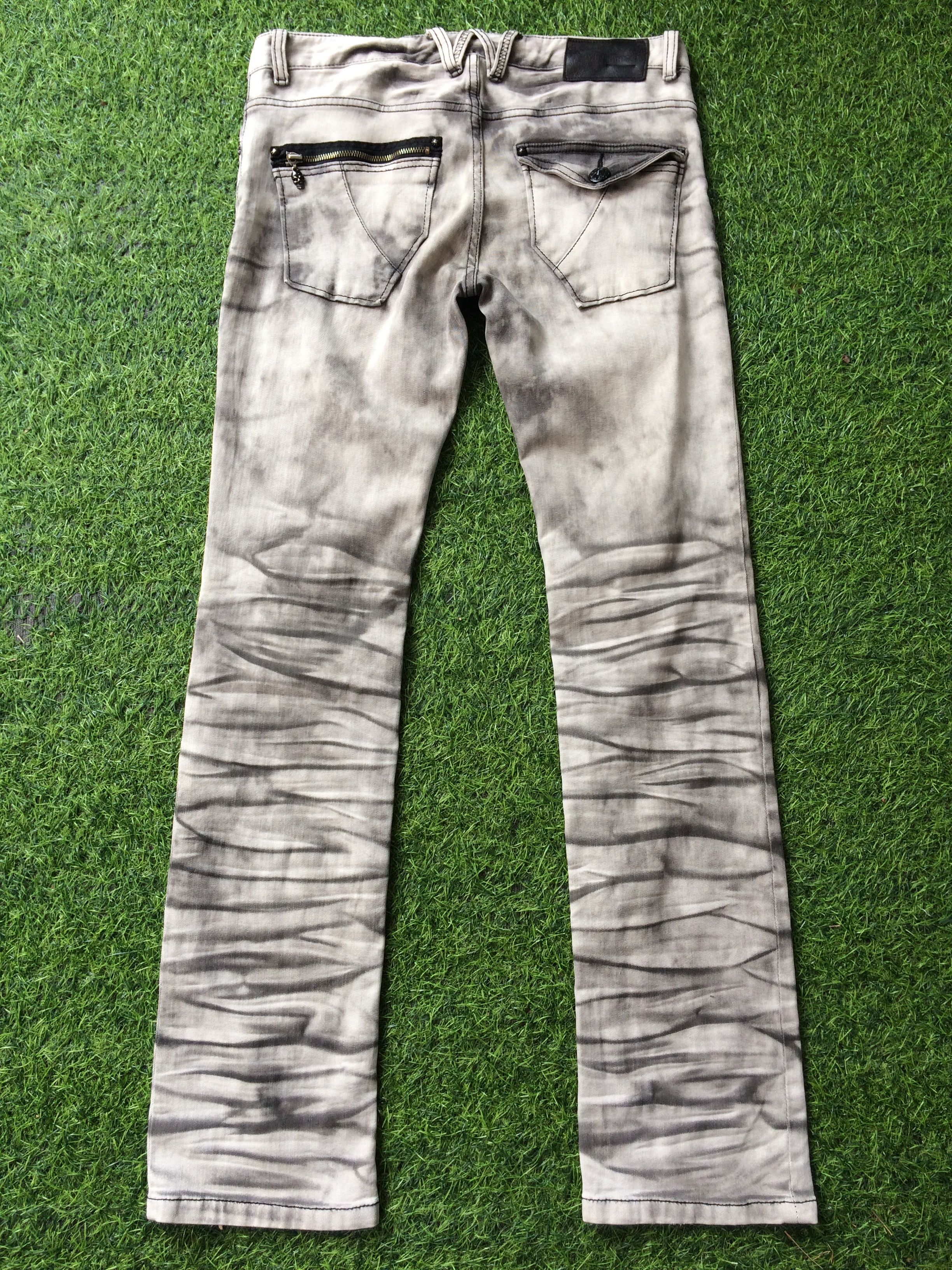 Japanese Brand × Jean Japanese Striped Tie-Dye Stretch Denim #D-190 Size US 33 - 2 Thumbnail