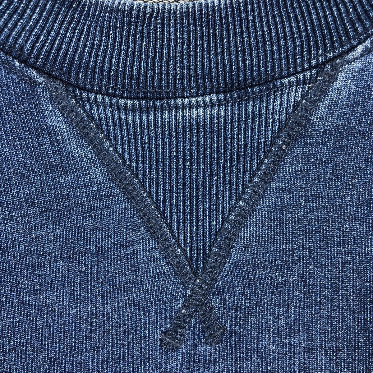 Indigo Blue Indigo Flatlock Crewneck Sweater Short Sleeve by GU Size US L / EU 52-54 / 3 - 7 Thumbnail