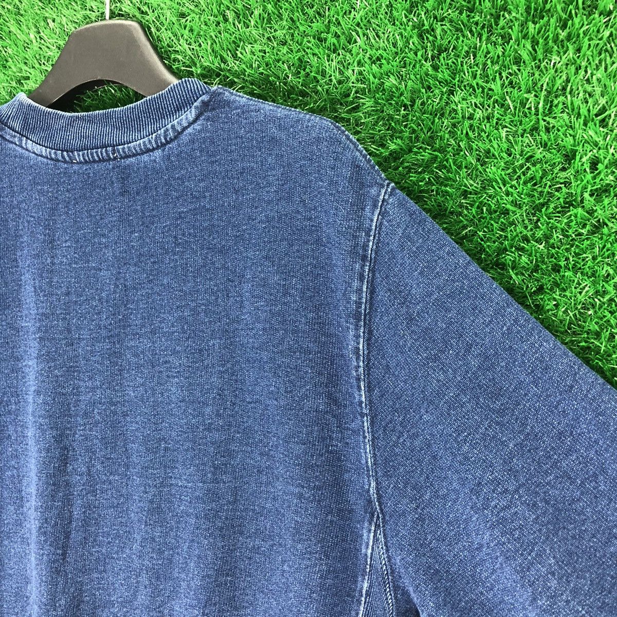 Indigo Blue Indigo Flatlock Crewneck Sweater Short Sleeve by GU Size US L / EU 52-54 / 3 - 5 Thumbnail