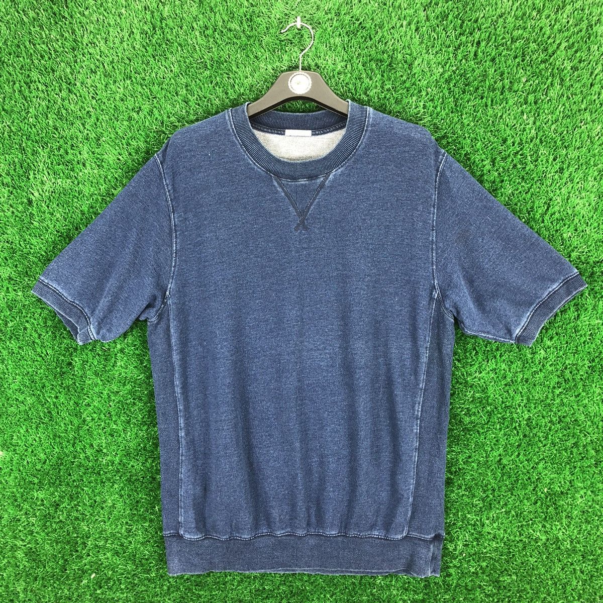 Indigo Blue Indigo Flatlock Crewneck Sweater Short Sleeve by GU Size US L / EU 52-54 / 3 - 1 Thumbnail