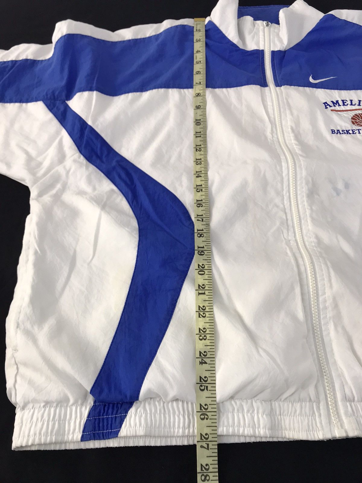 NBA Y2K Nike Amelia Basketball 2 Tone Blue White Bomber Jacket Size US L / EU 52-54 / 3 - 11 Thumbnail