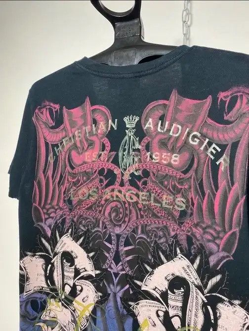 Ed Hardy Vintage Christian Audigier all over print t-shirt tee sizeL Size US L / EU 52-54 / 3 - 6 Thumbnail