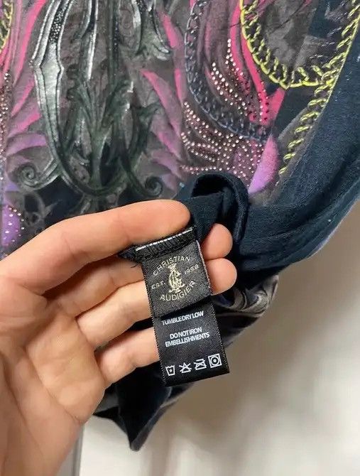 Ed Hardy Vintage Christian Audigier all over print t-shirt tee sizeL Size US L / EU 52-54 / 3 - 4 Thumbnail
