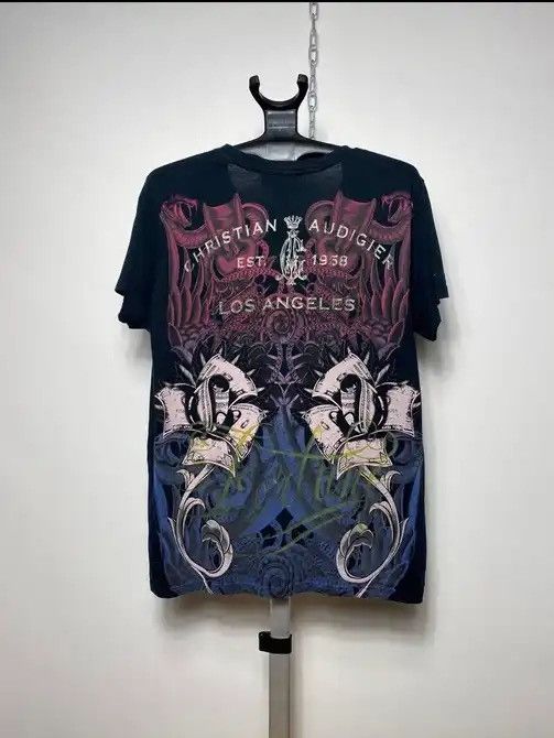 Ed Hardy Vintage Christian Audigier all over print t-shirt tee sizeL Size US L / EU 52-54 / 3 - 5 Thumbnail