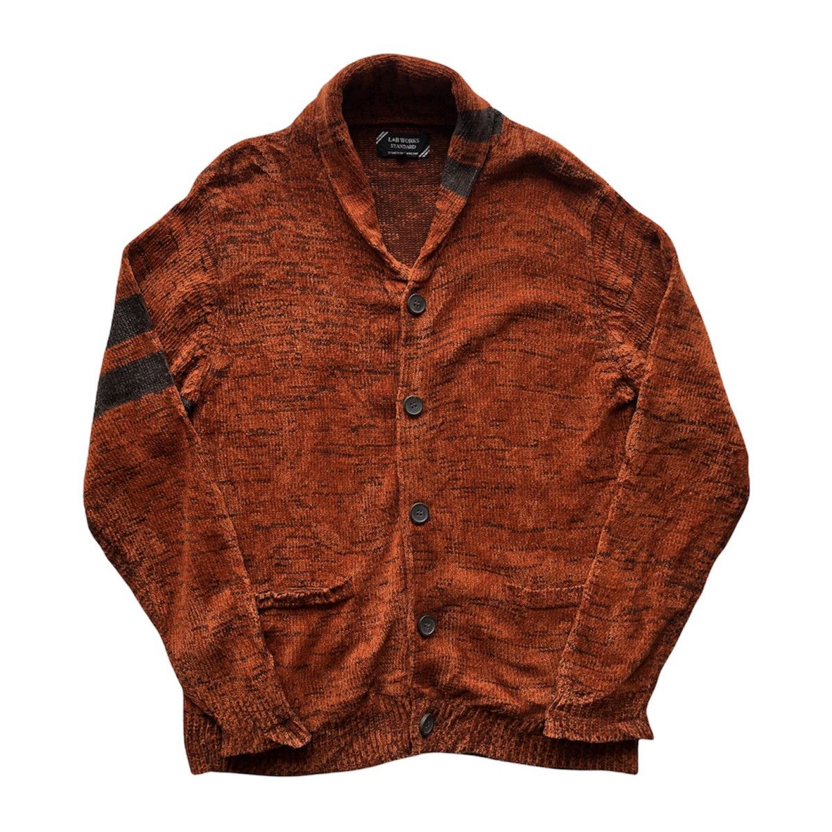 Japanese Brand Vintage 90's Knit Shawl Collar by LB Works Standard Size US L / EU 52-54 / 3 - 1 Thumbnail