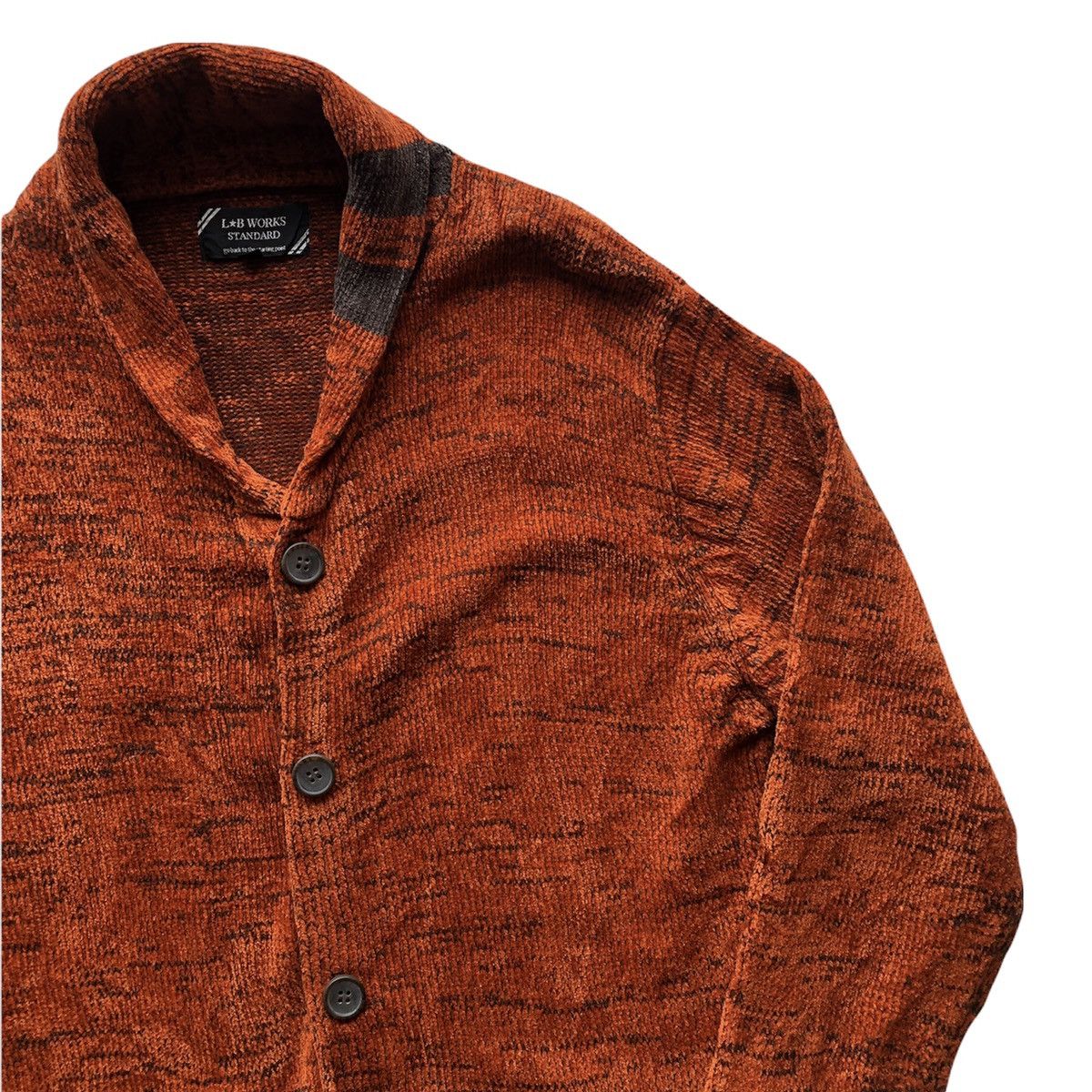 Japanese Brand Vintage 90's Knit Shawl Collar by LB Works Standard Size US L / EU 52-54 / 3 - 3 Thumbnail