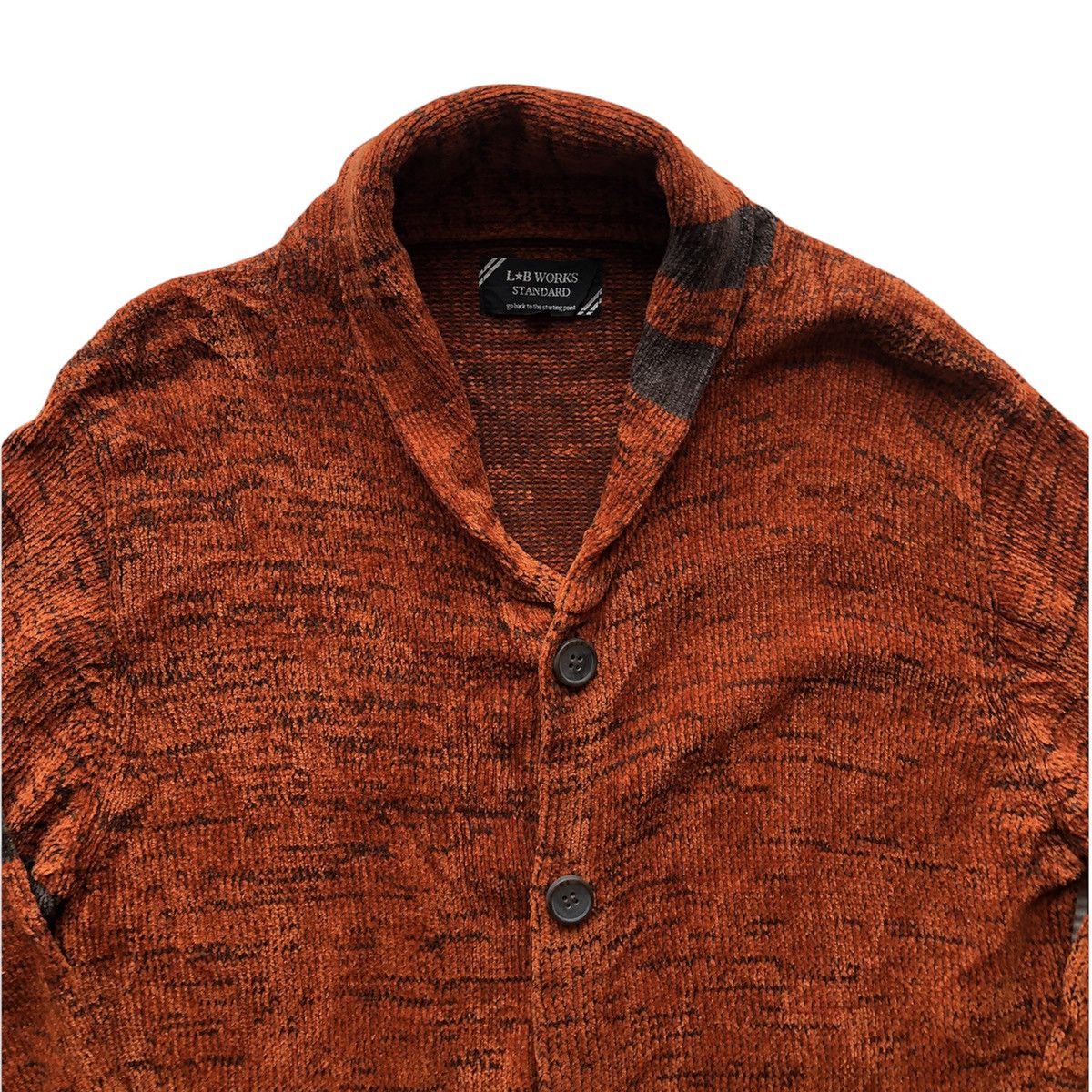 Japanese Brand Vintage 90's Knit Shawl Collar by LB Works Standard Size US L / EU 52-54 / 3 - 2 Thumbnail