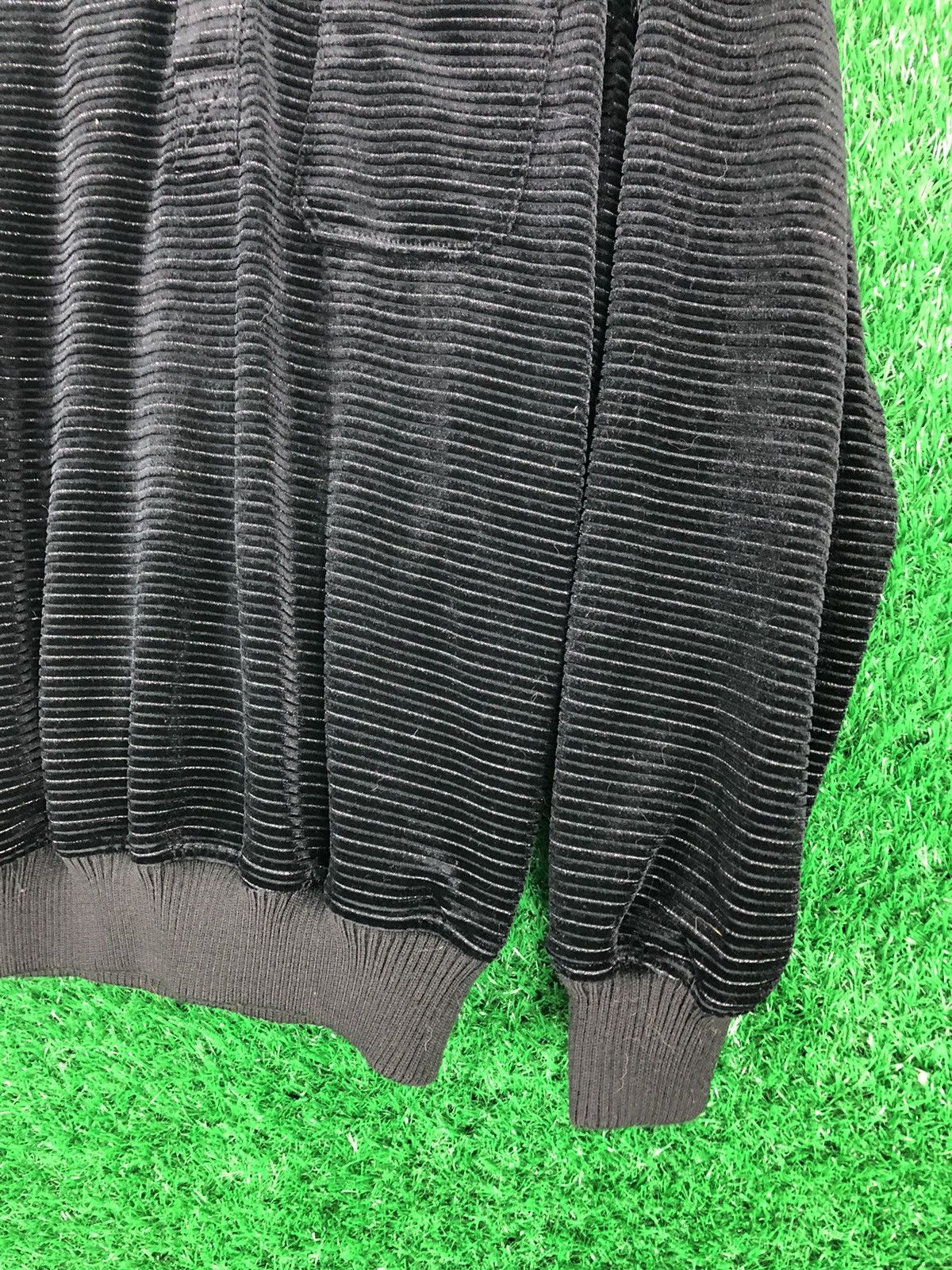 Japanese Brand Vintage 80's Velvet Striped Polo Shirts by Merkur Size US XL / EU 56 / 4 - 3 Thumbnail