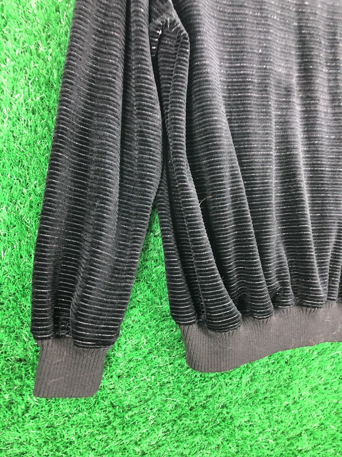 Japanese Brand Vintage 80's Velvet Striped Polo Shirts by Merkur Size US XL / EU 56 / 4 - 6 Thumbnail