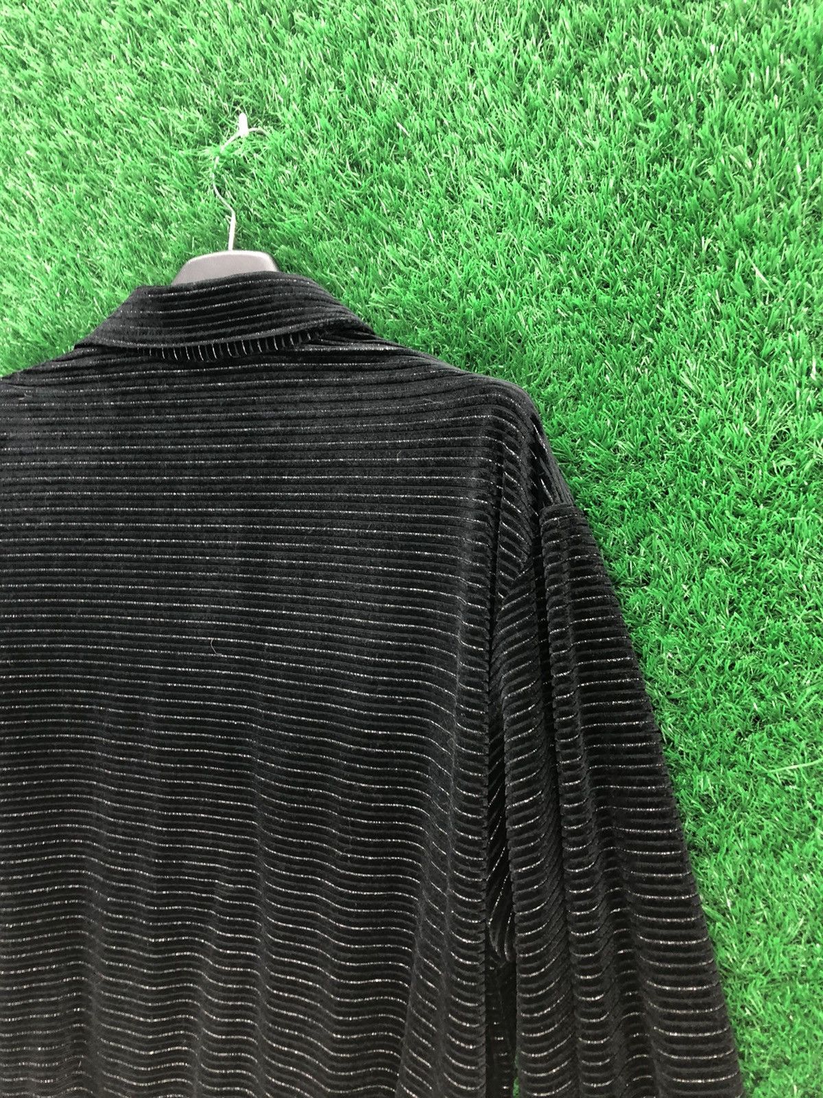 Japanese Brand Vintage 80's Velvet Striped Polo Shirts by Merkur Size US XL / EU 56 / 4 - 5 Thumbnail