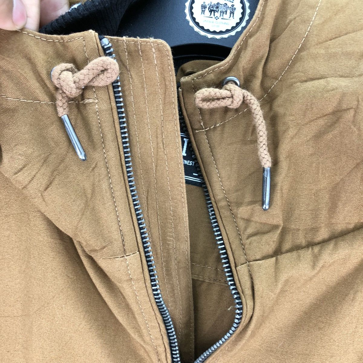 Japanese Brand Bomber Style Jacket Hoodie Mustard Brown by ILLS Size US L / EU 52-54 / 3 - 8 Thumbnail