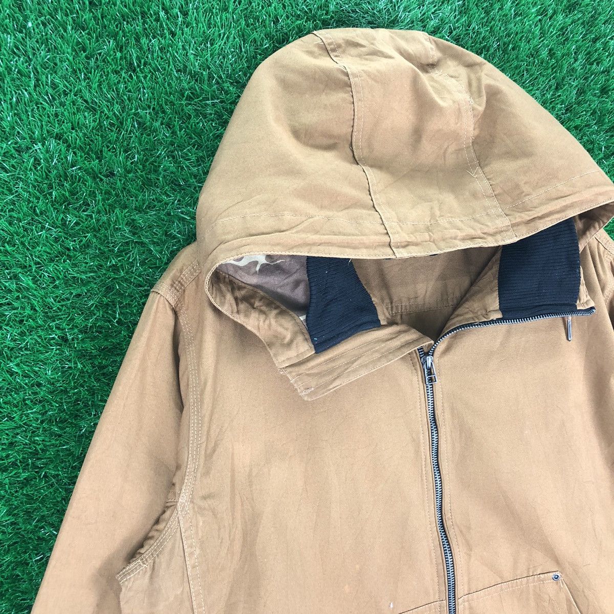 Japanese Brand Bomber Style Jacket Hoodie Mustard Brown by ILLS Size US L / EU 52-54 / 3 - 2 Thumbnail