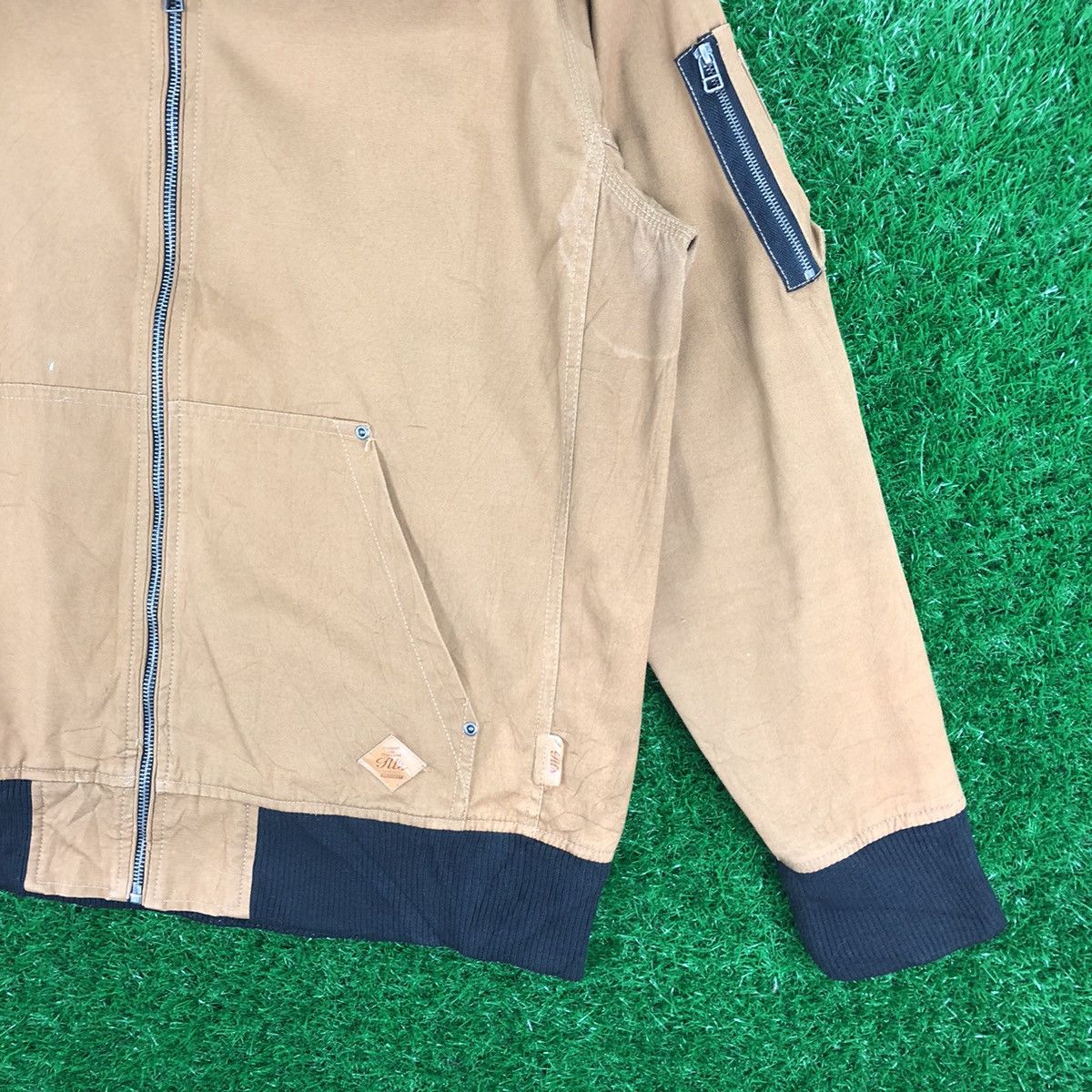 Japanese Brand Bomber Style Jacket Hoodie Mustard Brown by ILLS Size US L / EU 52-54 / 3 - 3 Thumbnail
