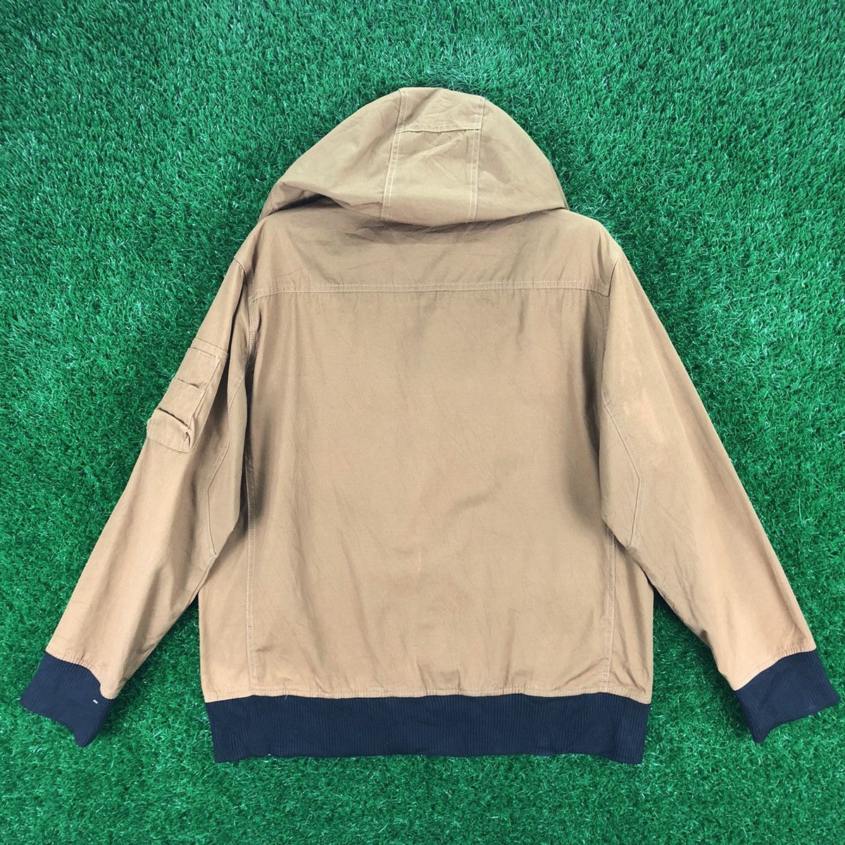 Japanese Brand Bomber Style Jacket Hoodie Mustard Brown by ILLS Size US L / EU 52-54 / 3 - 4 Thumbnail