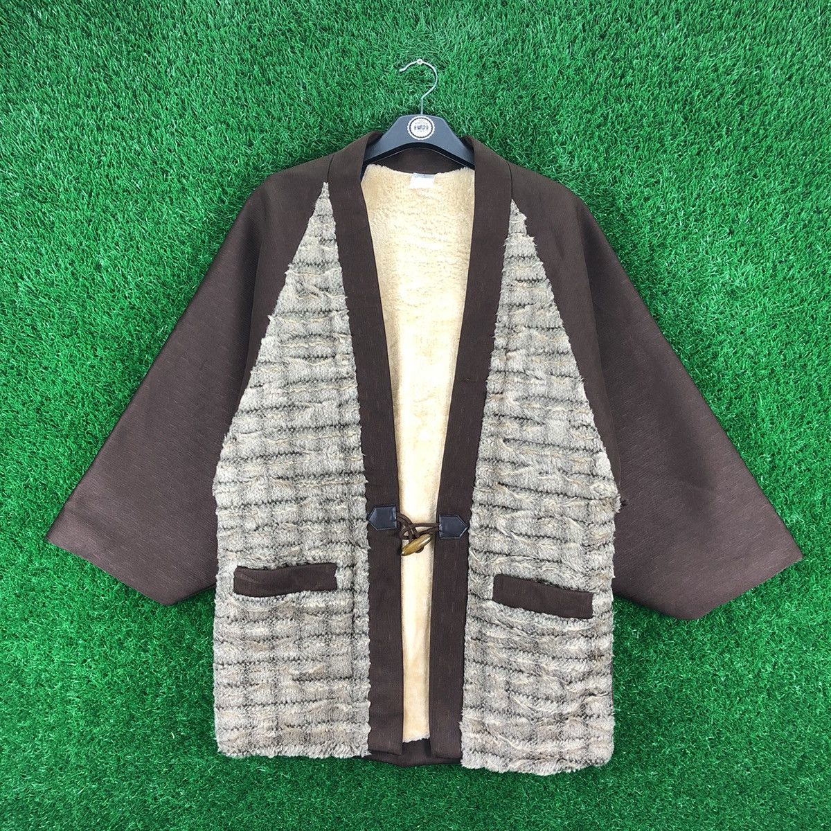 image of Kimono Japan Dragon x Vintage Kimono Fur Nice Design Made In Japan in Brown, Men's (Size Large)