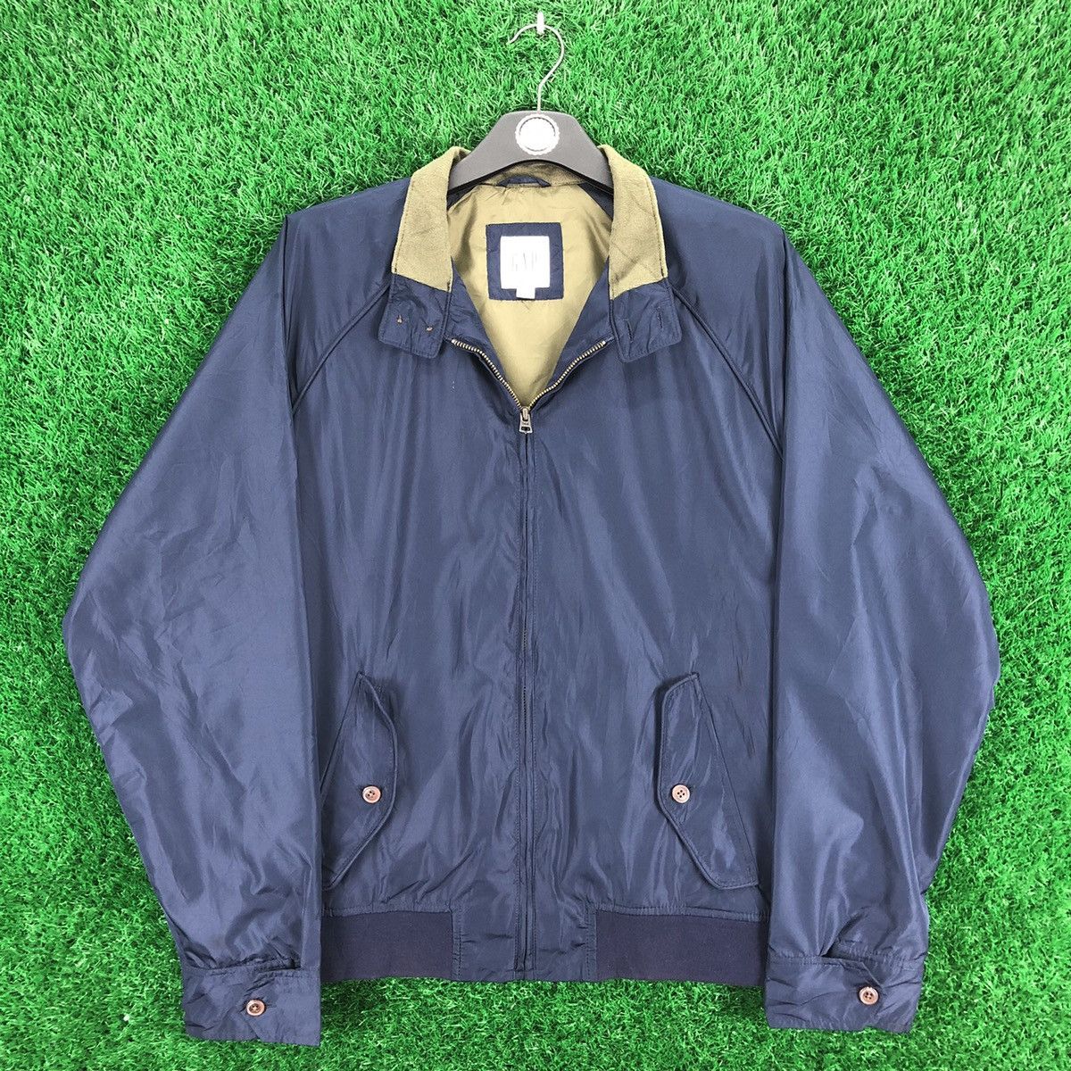 image of Gap Casual Work Nylon Jacket Ideal Zipper in Blue, Men's (Size XL)