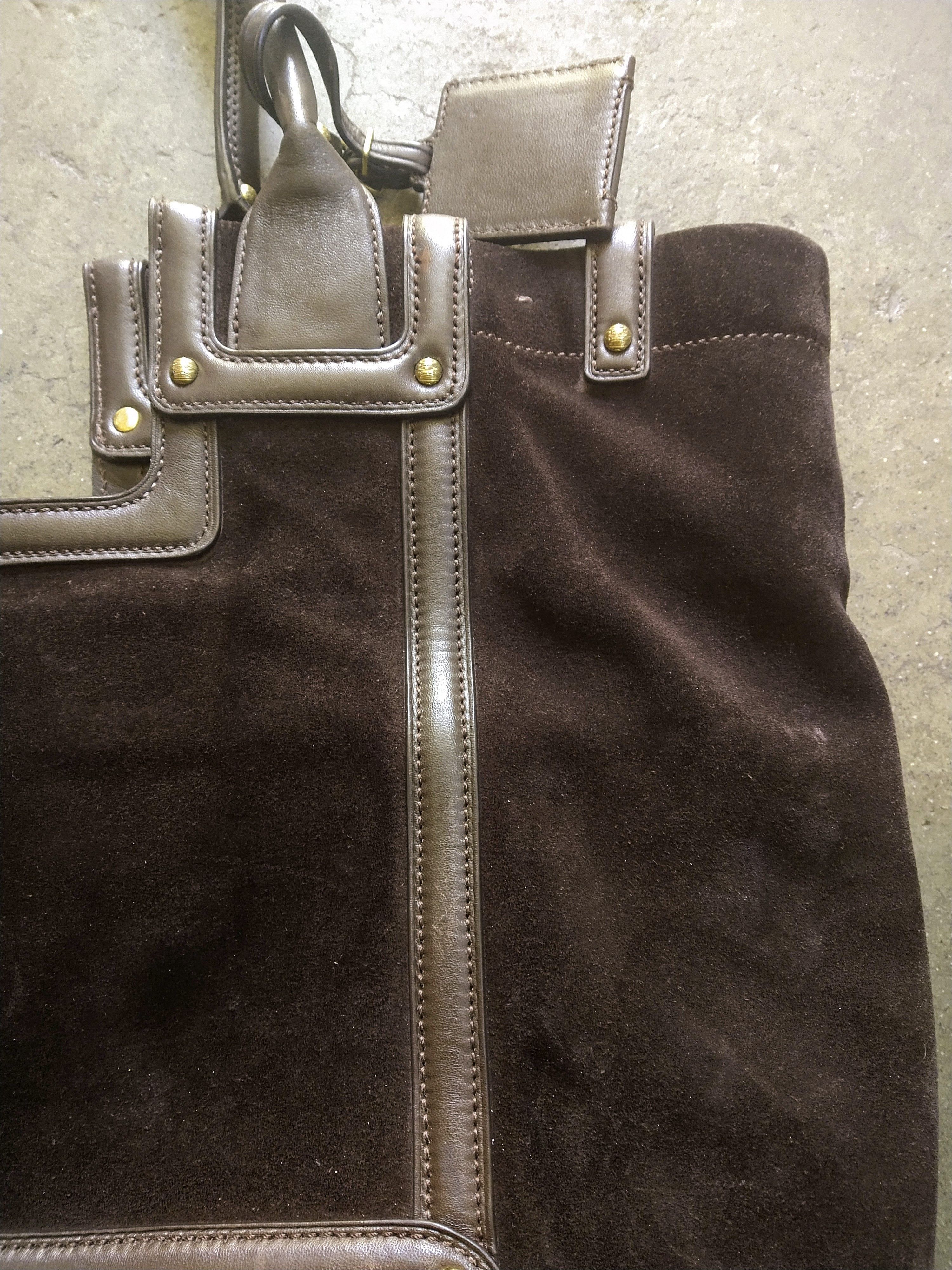Tumi Tumi Tote Bag Suede Leather Dark Brown Size ONE SIZE - 9 Thumbnail