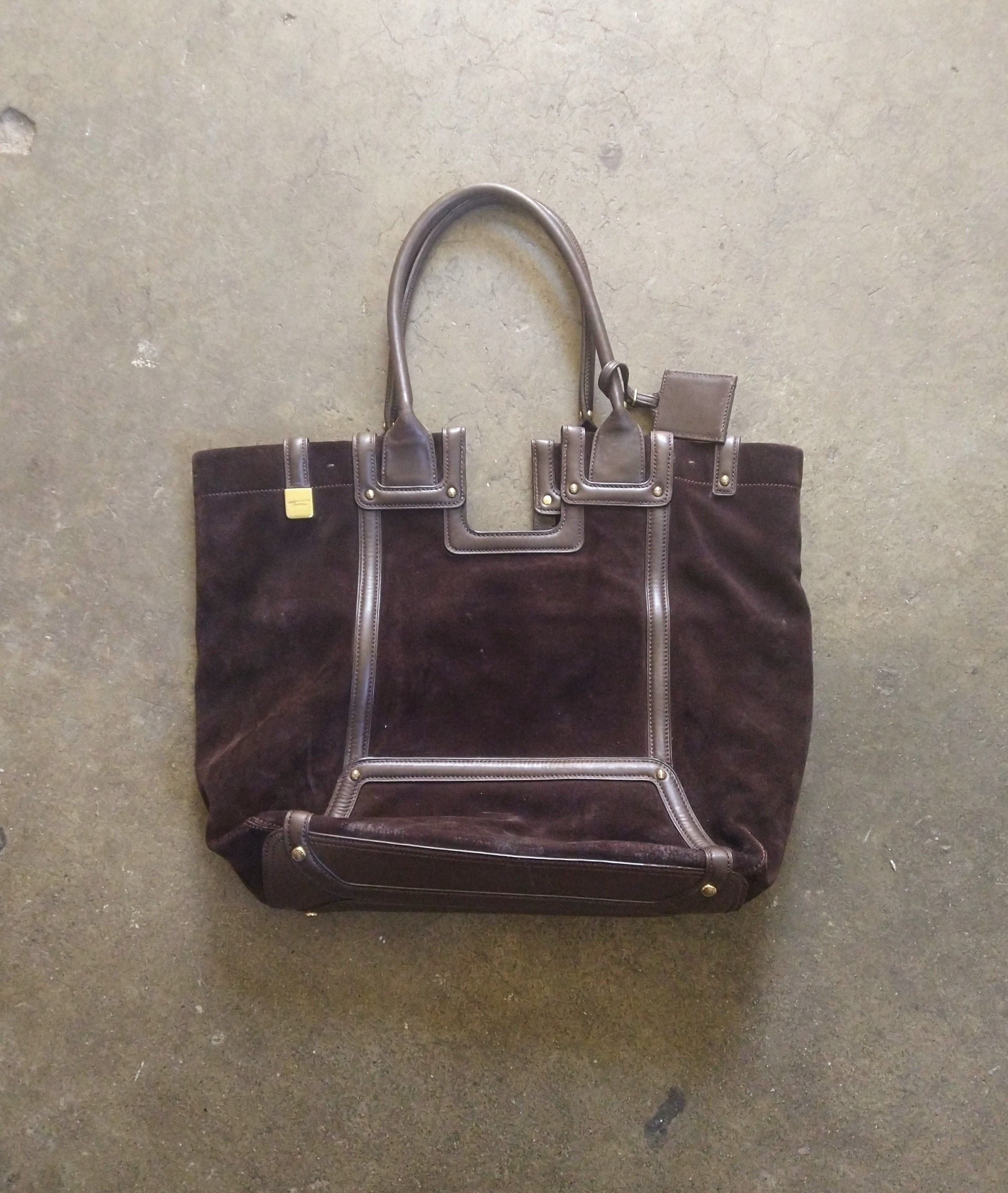 Tumi Tumi Tote Bag Suede Leather Dark Brown Size ONE SIZE - 1 Thumbnail