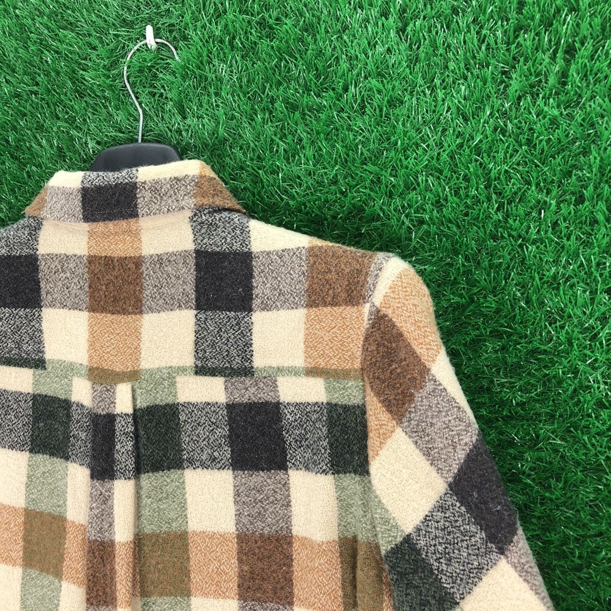Japanese Brand Vintage Wool Flannel Checkered Single Pocket by Clef De Sol Size US XS / EU 42 / 0 - 5 Thumbnail