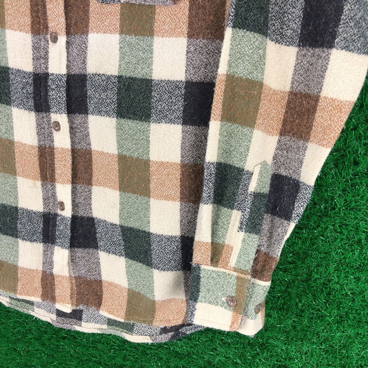 Japanese Brand Vintage Wool Flannel Checkered Single Pocket by Clef De Sol Size US XS / EU 42 / 0 - 3 Thumbnail