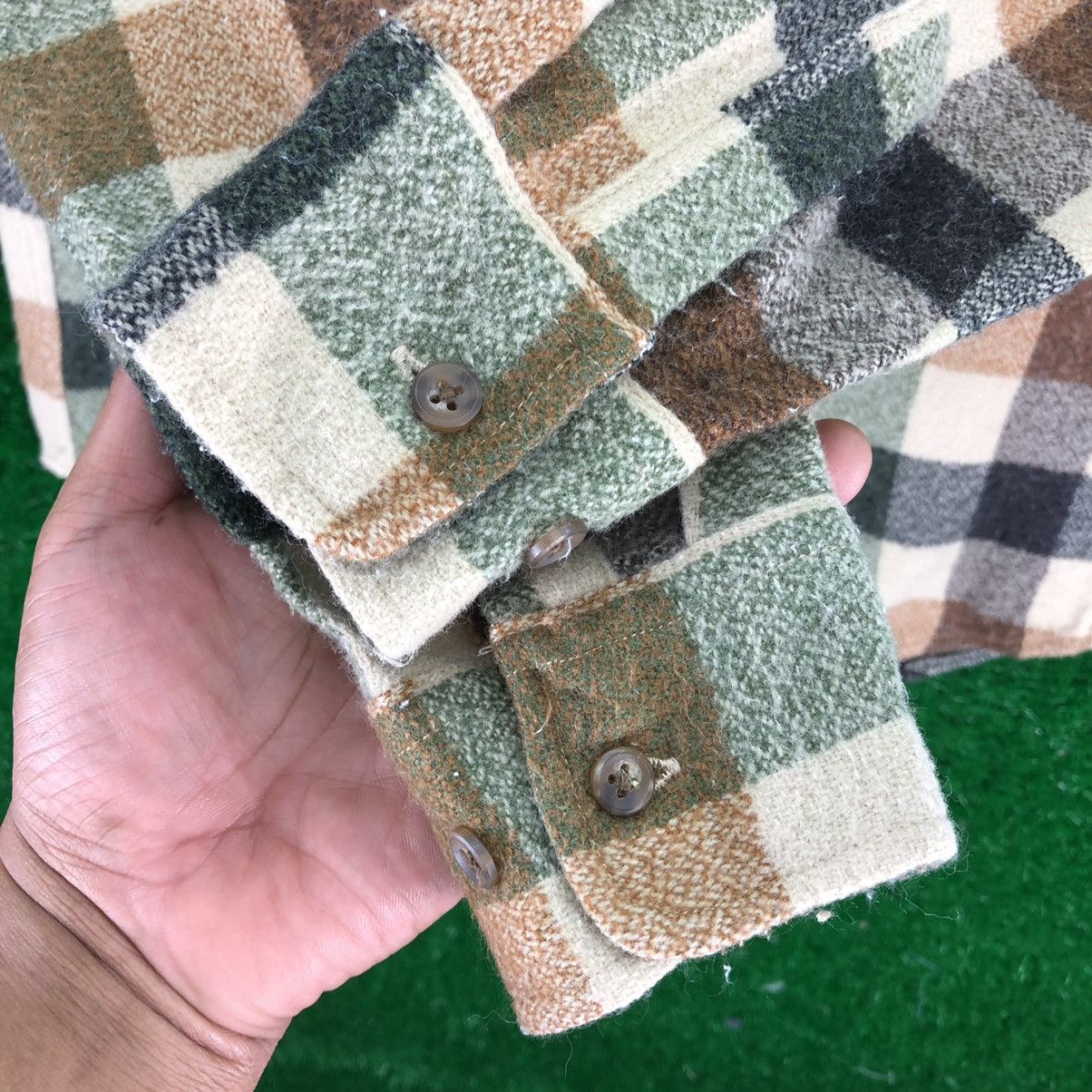 Japanese Brand Vintage Wool Flannel Checkered Single Pocket by Clef De Sol Size US XS / EU 42 / 0 - 10 Thumbnail