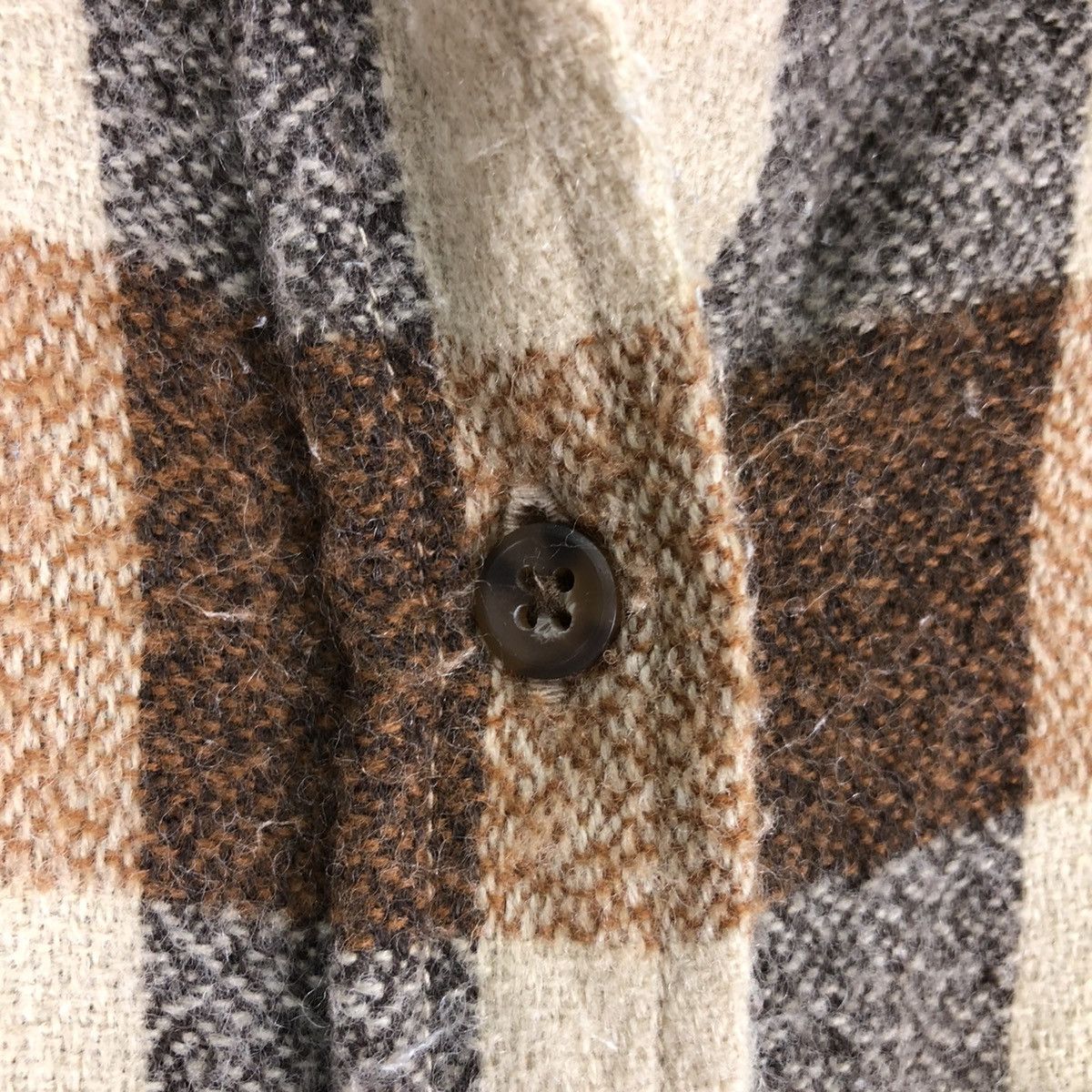 Japanese Brand Vintage Wool Flannel Checkered Single Pocket by Clef De Sol Size US XS / EU 42 / 0 - 8 Thumbnail