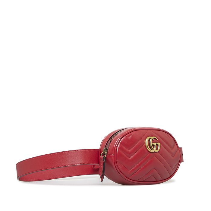 Gucci Embossed GG Leather Waist Bag Taupe