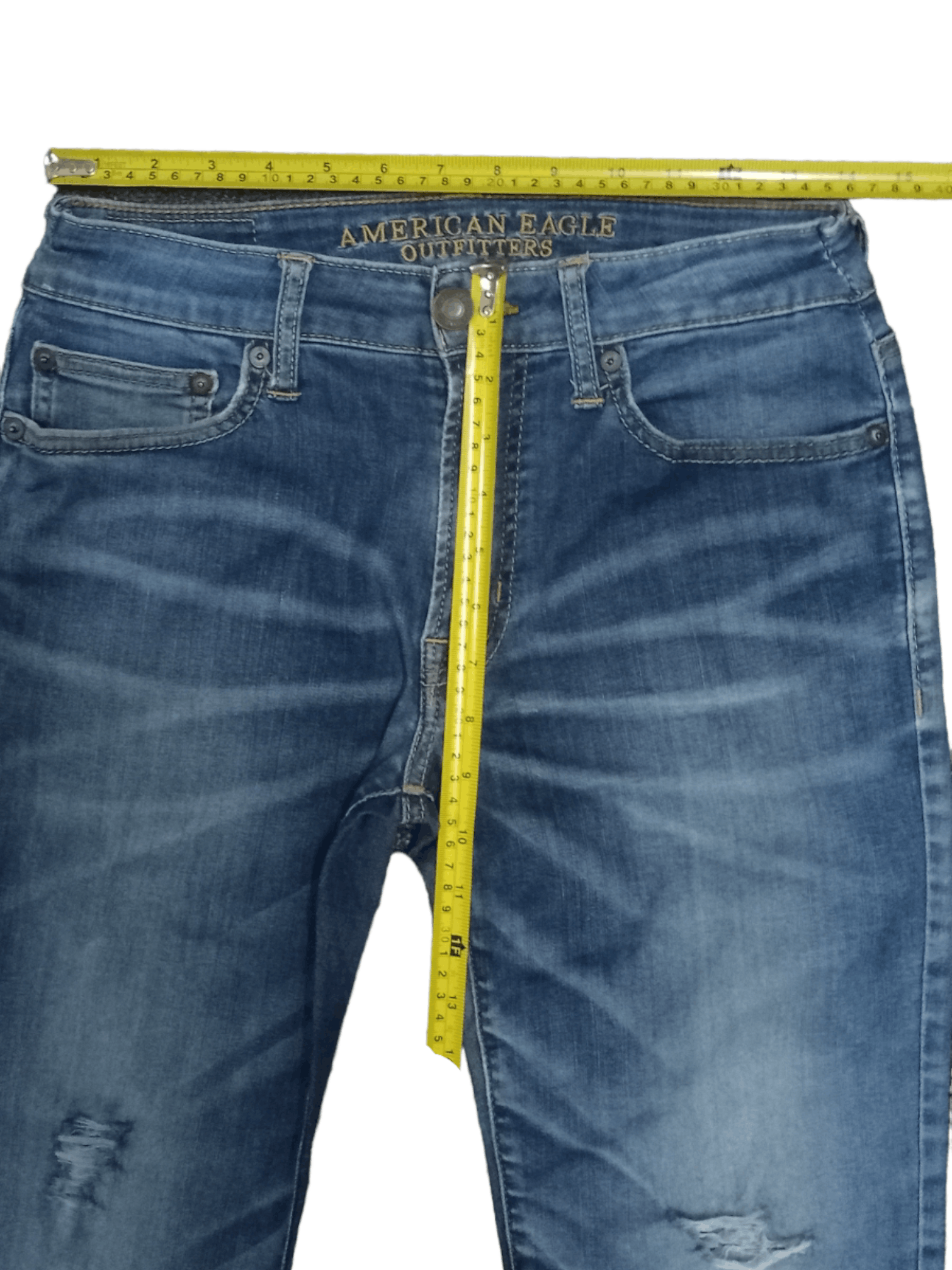 Japanese Brand SALES 🔥 Vintage Japanese Brand Blue Wash Distressed Jeans Size US 28 / EU 44 - 9 Thumbnail