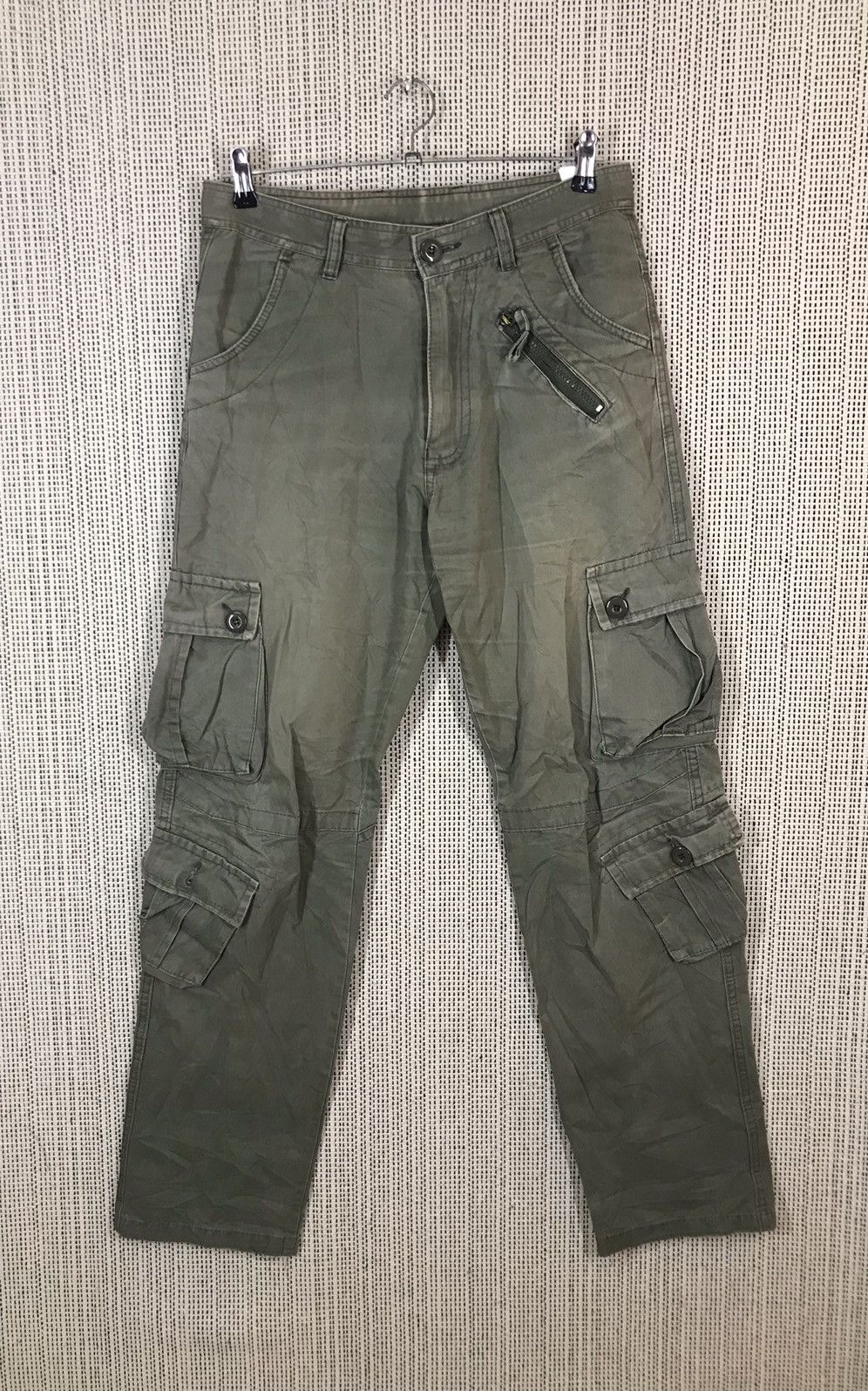 image of Military x Seditionaries Japanase Brand Cargo Pants Distressed Multipocket in Green, Men's (Size 31