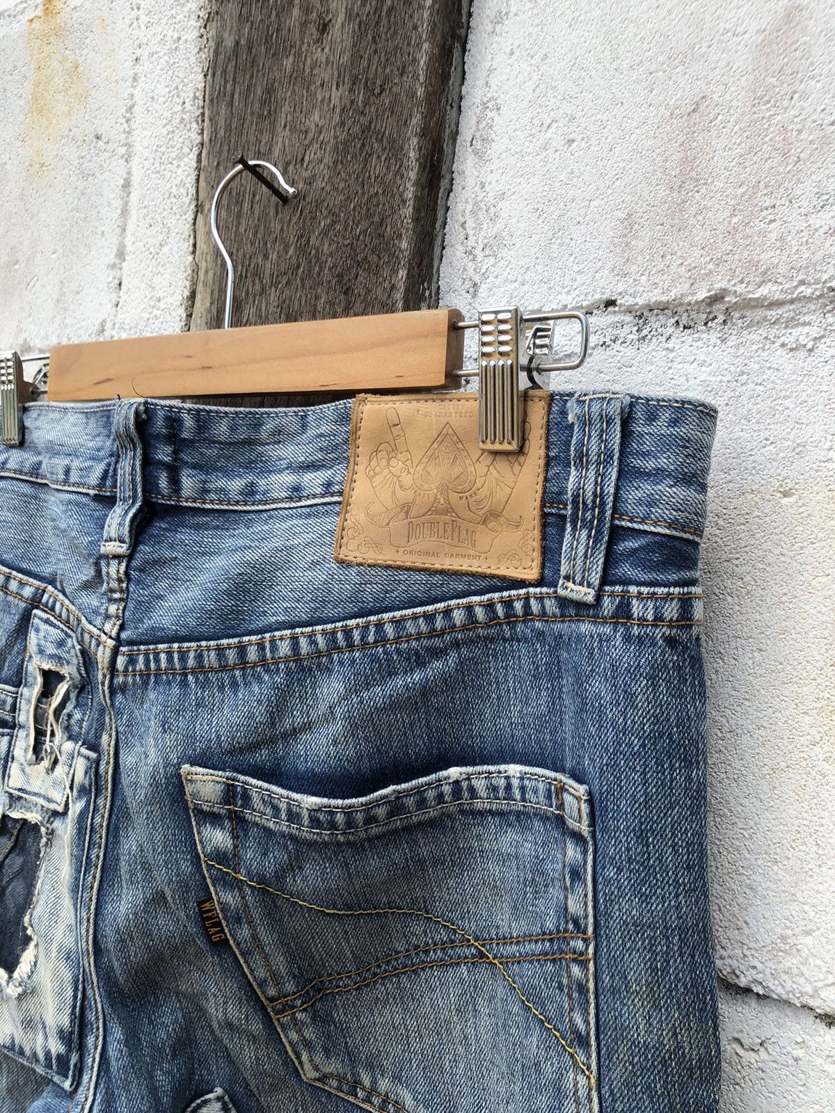 Hypebeast × If Six Was Nine Double Flag Jeans Distress Denim By Patchwork Size US 36 / EU 52 - 6 Thumbnail