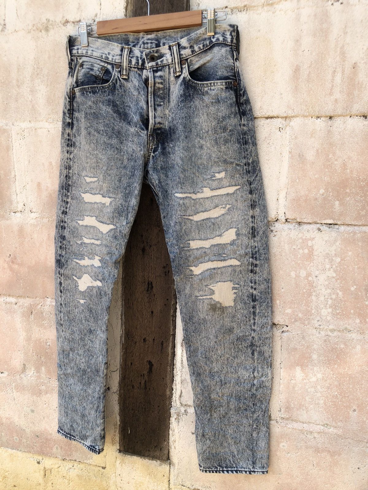 BRU NA BOINNE × Japanese Brand Bru Na Boinne Jeans Distress Denim Dirt Wash Size US 31 - 3 Thumbnail