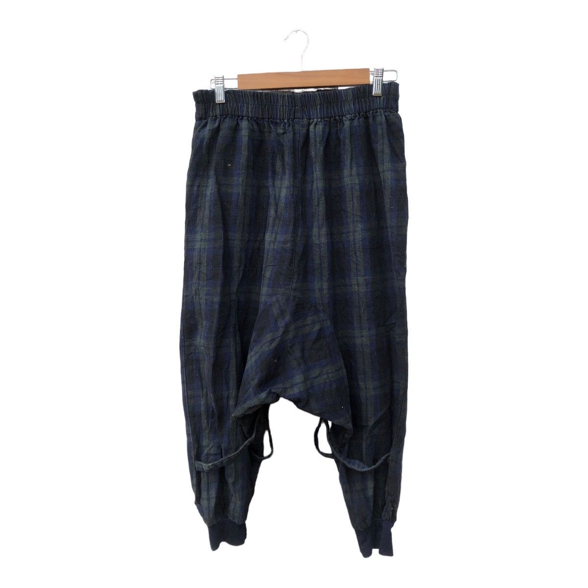 Japanese Brand × Seditionaries Drop Crotch Pants Drawstring Unbrand Blue Checkered Size US 32 / EU 48 - 2 Thumbnail