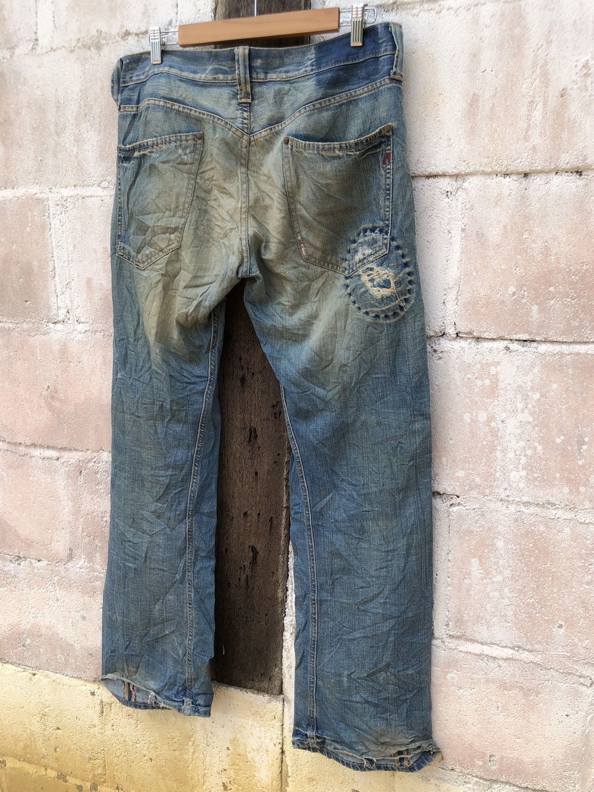 Replay Replay Destress Sashiko Jeans Denim Size US 36 / EU 52 - 5 Thumbnail