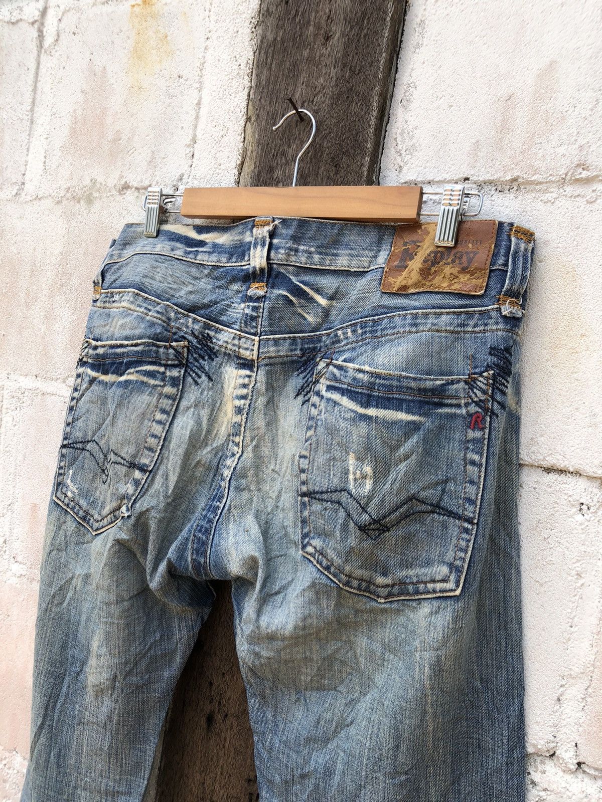 Replay Jeans Denim Replay Destress Ziqzaq Repairing Size US 37 - 6 Thumbnail