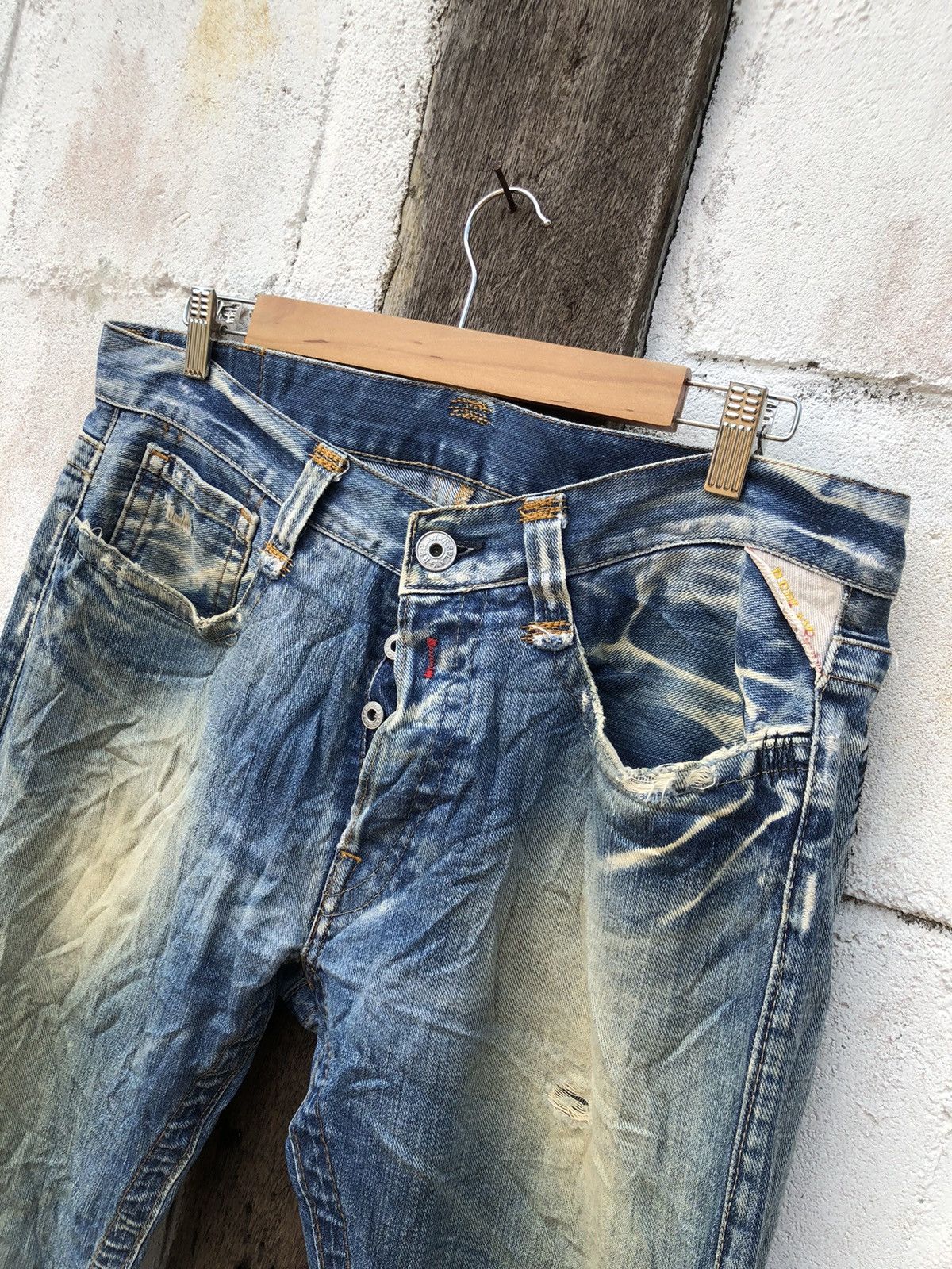 Replay Jeans Denim Replay Destress Ziqzaq Repairing Size US 37 - 4 Thumbnail