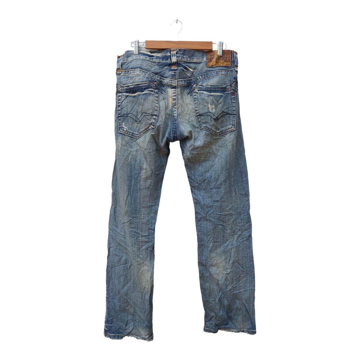 Replay Jeans Denim Replay Destress Ziqzaq Repairing Size US 37 - 2 Thumbnail