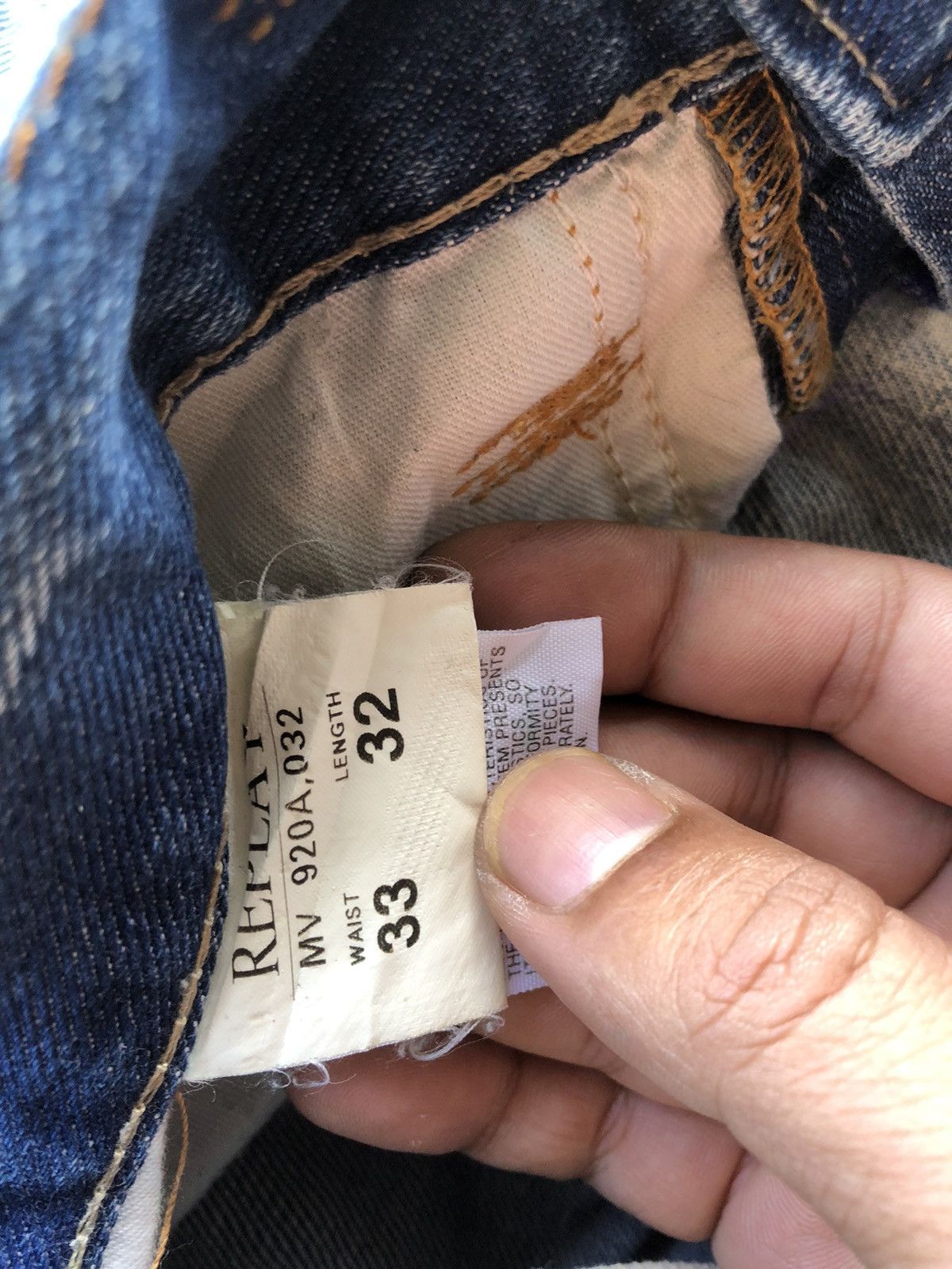 Replay Jeans Denim Replay Destress Ziqzaq Repairing Size US 37 - 7 Thumbnail