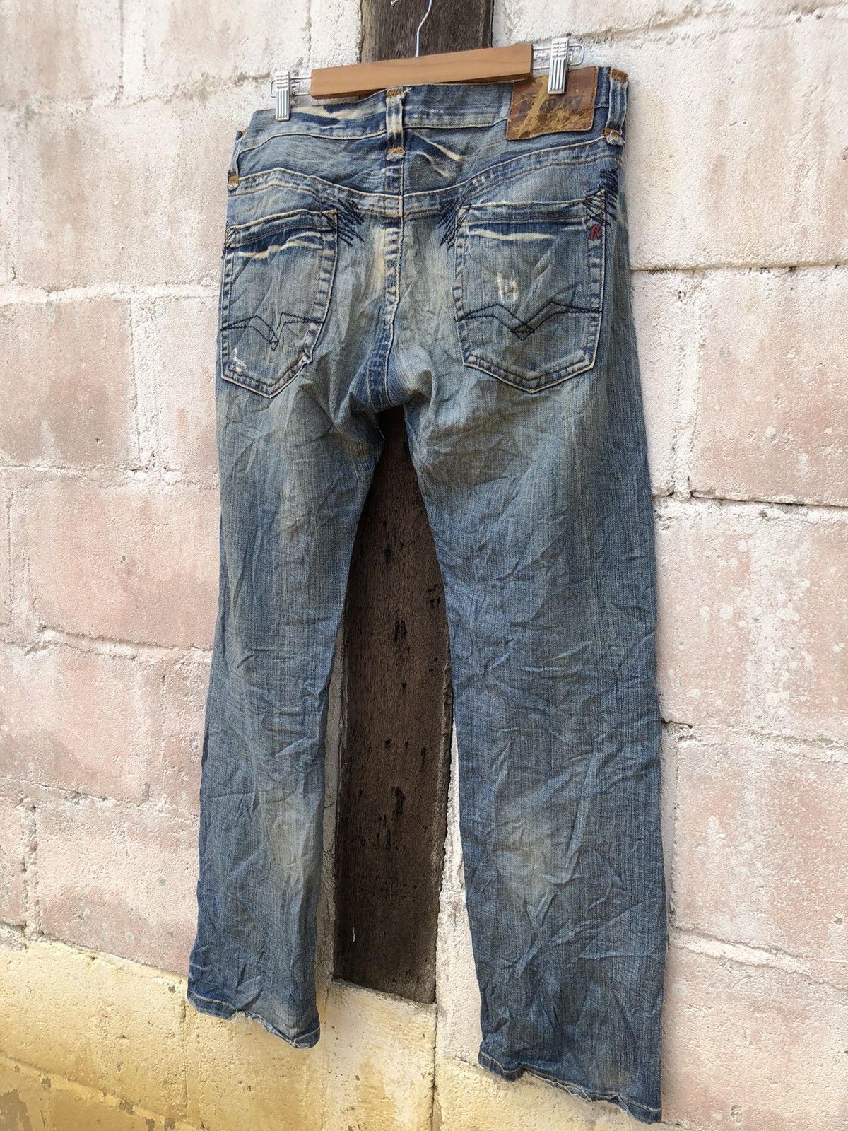 Replay Jeans Denim Replay Destress Ziqzaq Repairing Size US 37 - 5 Thumbnail