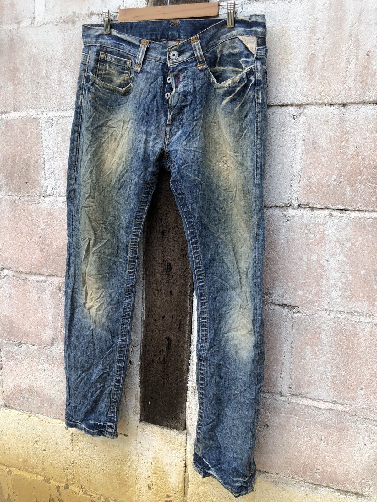 Replay Jeans Denim Replay Destress Ziqzaq Repairing Size US 37 - 3 Thumbnail