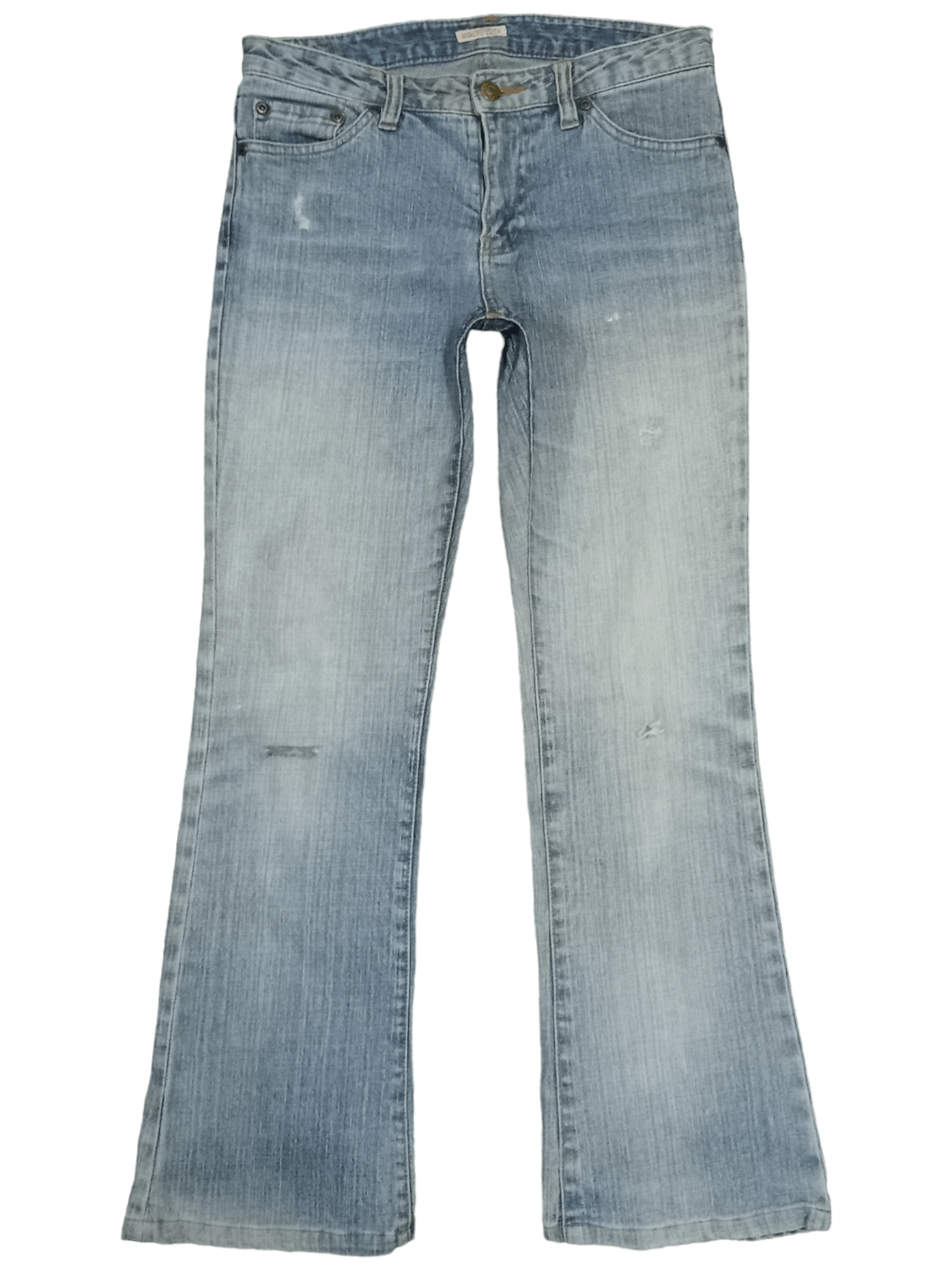 Japanese Brand Vintage Japanese Brand Blue Wash Distressed Flare Jeans Size US 28 / EU 44 - 1 Thumbnail